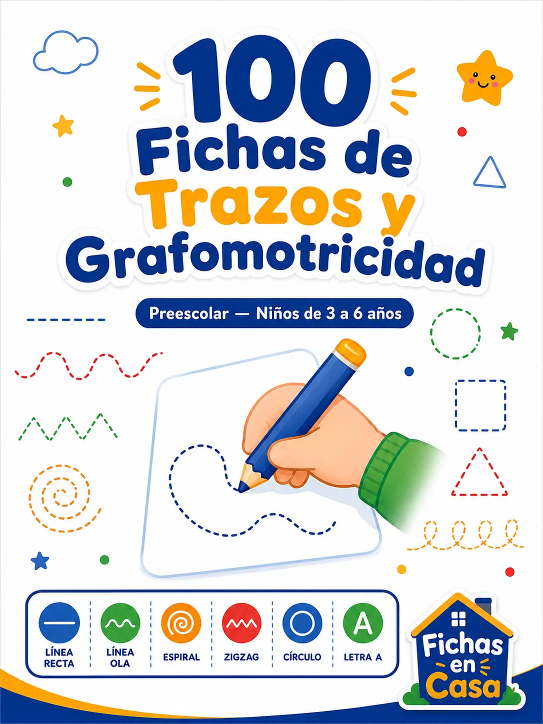 100 Fichas de Trazos y Grafomotricidad